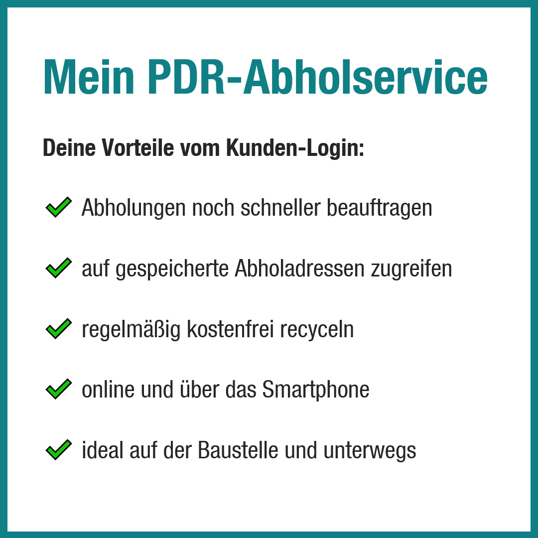 Kundenkonto bei PDR: Mein PDR-Abholservice